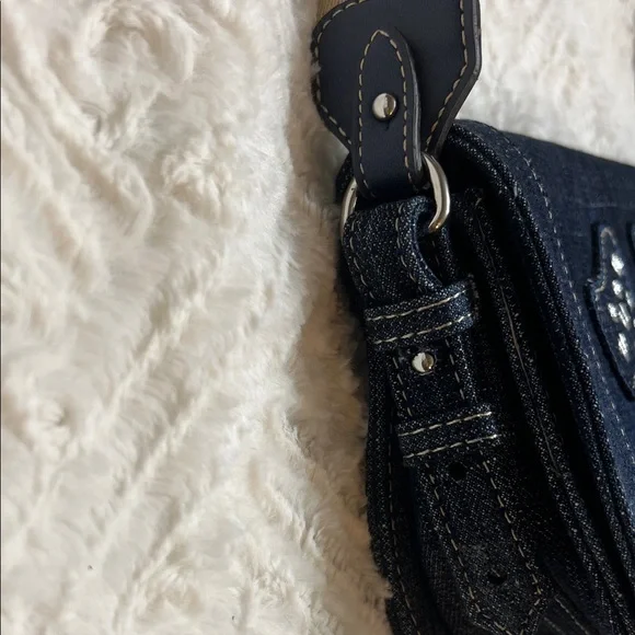 True Religion Denim and Tan Crossbody Bag - Picture 6 of 9
